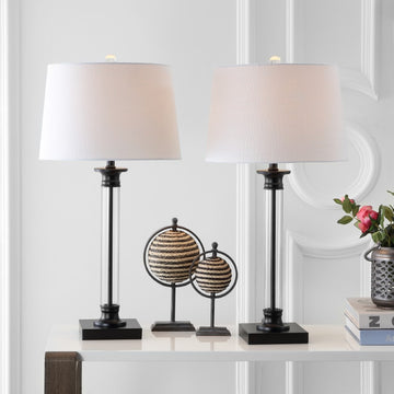 Mason 30" Glass and Metal LED Table Lamp - JONATHAN Y
